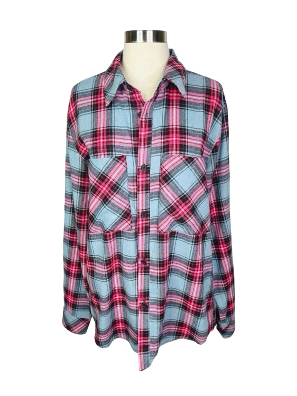 Eleven Paris Plaid Flannel Button Down Shirt - Size Large